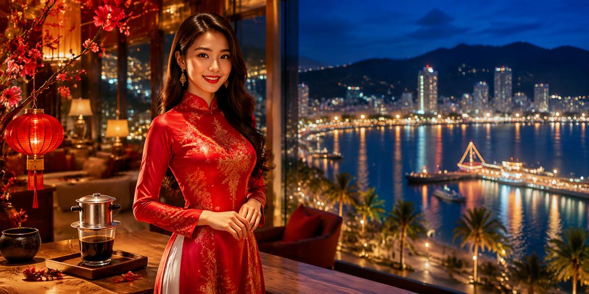 Người chơi trong trang phục áo dài tham gia card game tại Nha Trang với trải nghiệm an toàn